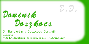 dominik doszkocs business card